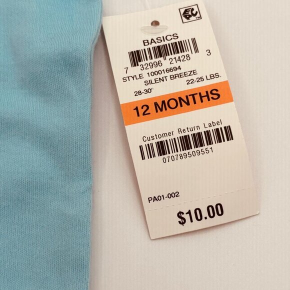 First Impressions Baby Short Sleeve Bodysuit Solid Blue 12 Months - Picture 3 of 4